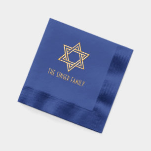 Einfache Elegant Star von David #1 Familienname Servietten Mit Folie