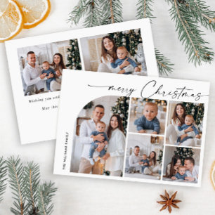 Einfache Elegant Stilvoll 7 FOTO Weihnachtsgrüße Feiertagskarte