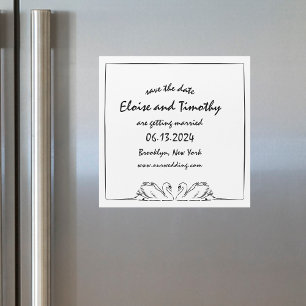 Einfache Elegant Swan Wedding Save the Date Magnet