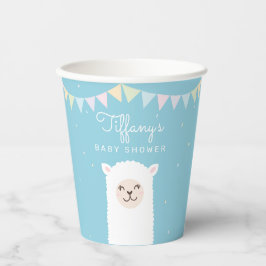 Einfache Elegant Sweet Alpaca Llama Boy Baby Dusch Pappbecher