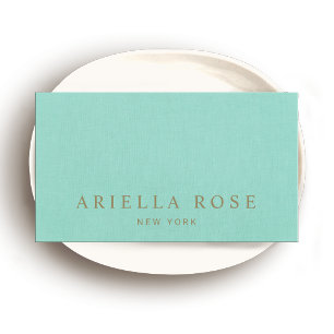 Einfache Elegant Türkis Blau Beruflich Visitenkarte