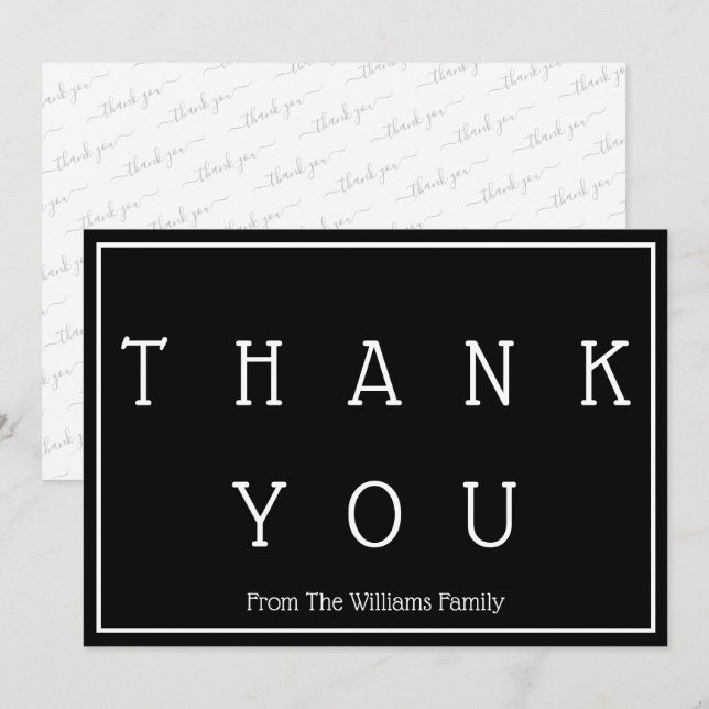 Einfache Elegant Vielen Dank Custom Personalisiert (Vorne/Hinten)