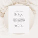 Einfache Elegant Vielen Dank Empfang Card Postkarte<br><div class="desc">Diese schlichte,  elegante Dankeschön-Empfang-Karte ist perfekt für Ihren modernen,  minimalistisch schwarz-weiß Hochzeitsempfang. Das Design besticht durch minimalen zeitgenössischen Schriftart,  begleitet von formaler Kalligraphie. Behalt es so,  wie es ist,  oder wählen Sie es mit Ihren eigenen Kunstwerken oder Fotos zu personalisieren!</div>