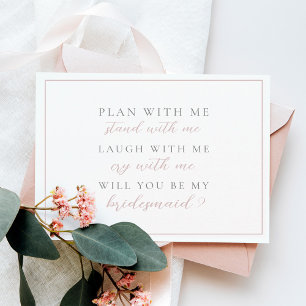 Einfache Elegant wirst du meine Bridesmaid sein Einladungspostkarte