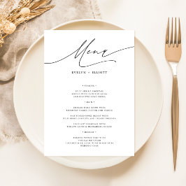 Einfache elegante 12x18 Wedding Dinner Food-Karten Menükarte