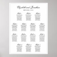 Einfache elegante 14-Tisch-Hochzeitskarte