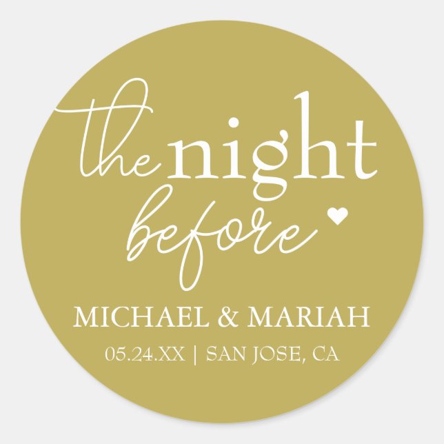 Einfache Elegante Abendessen vor der Probe Runder Aufkleber (Vorderseite)