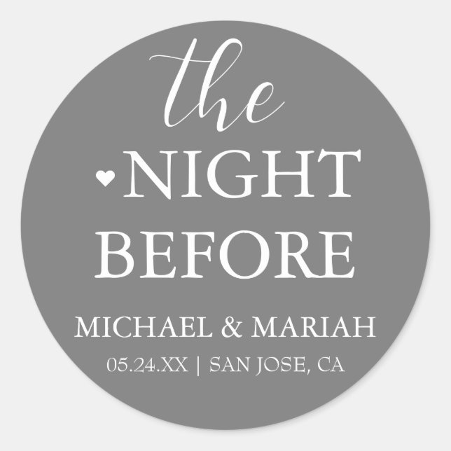 Einfache Elegante Abendessen vor der Probe Runder Aufkleber (Vorderseite)