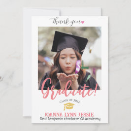 Einfache Elegante Abschluss Gold Cap Danke Script