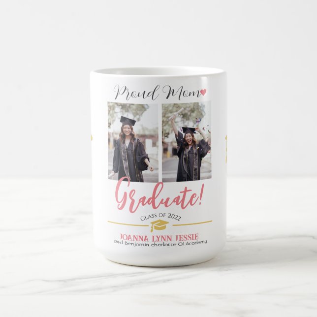 Einfache Elegante Abschluss Gold Cap Danke Script Kaffeetasse (Mittel)