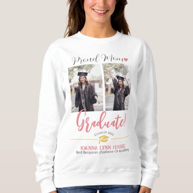 Einfache Elegante Abschluss Gold Cap Danke Script Sweatshirt (Vorderseite)