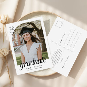 Einfache elegante Abschlussbogen-Foto-Abschlussfei Postkarte