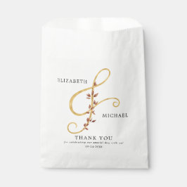 Einfache elegante Ampere und botanische Hochzeit i Geschenktütchen