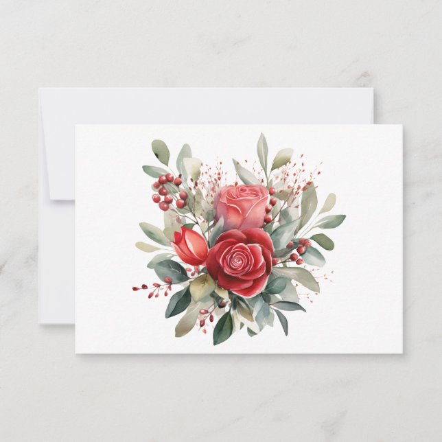 Einfache elegante Aquarellfarben-Flachbildschirm Mitteilungskarte (Vorderseite)