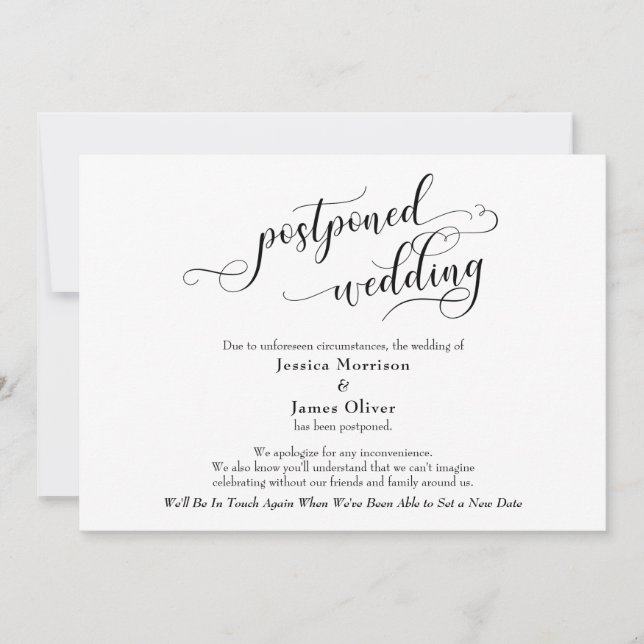Einfache elegante, aufgeschobene Hochzeitskarte Einladung (Vorderseite)