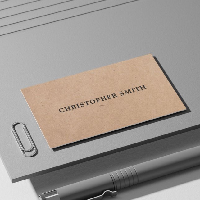 Einfache, elegante, bedruckte Kraft Paper Consulta Visitenkarte (Von Creator hochgeladen)