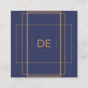 Einfache Elegante Beruflich Blue Social Media Quadratische Visitenkarte