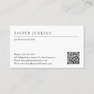 Einfache Elegante Berufliche Minimal Moderne QR Co Visitenkarte