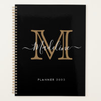 Einfache elegante Berufliche Schwarz-Gold-Monogram