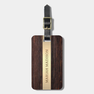 Einfache elegante Bezeichnung für Holz und Gold mi Gepäckanhänger