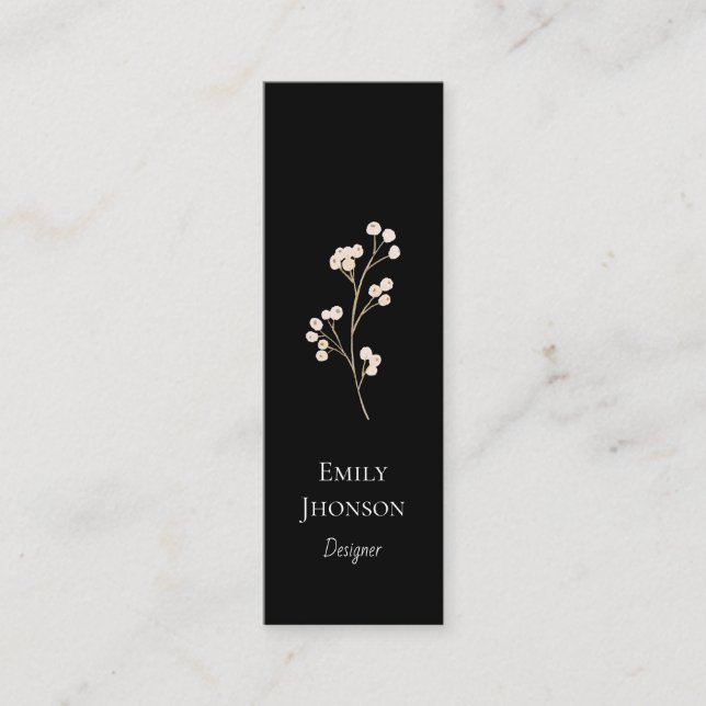 Einfache elegante Black Mini Business Card Mini Visitenkarte (Vorderseite)