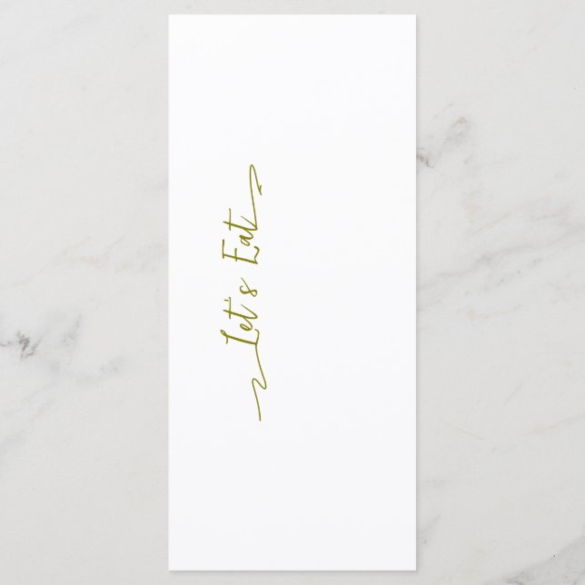 Einfache elegante Black Modern Wedding Menu Flat Menükarte (Rückseite)