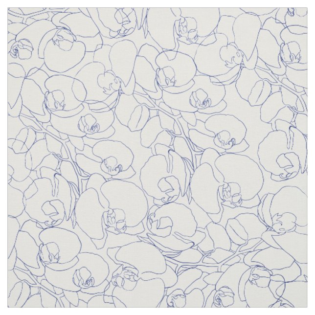 Einfache, elegante, blaue Orchideenblume Stoff (Muster)