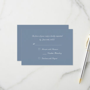 Einfache elegante blaue Party-RSVP-Einladungskarte RSVP Karte