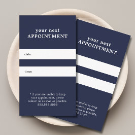 Einfache Elegante Blaue Schönheit Ernennung Terminkarte