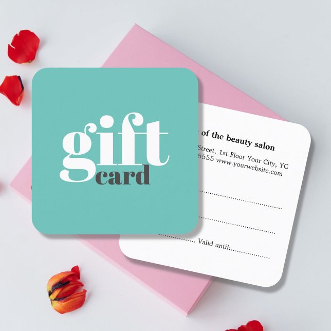 Einfache elegante blaue weiße Geschenkkarte Rabattkarte (Von Creator hochgeladen)