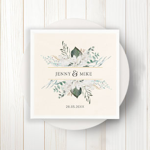 Einfache, elegante Blume Hochzeit Serviette