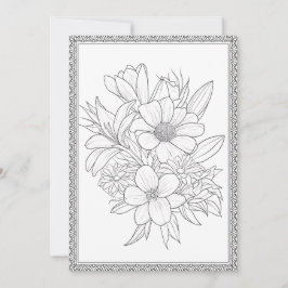 Einfache Elegante Blumen Farbe Ihre eigene Grußkar Dankeskarte