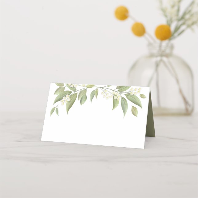 Einfache Elegante Blumenblätter Hochzeitslehre Platzkarte (Vorderseite)