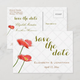 Einfache Elegante Blumenpfropfen Save the Date Einladung