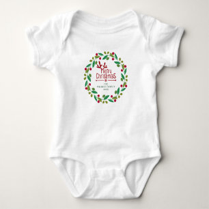 Einfache Elegante Blumenschreie Name Baby Strampler