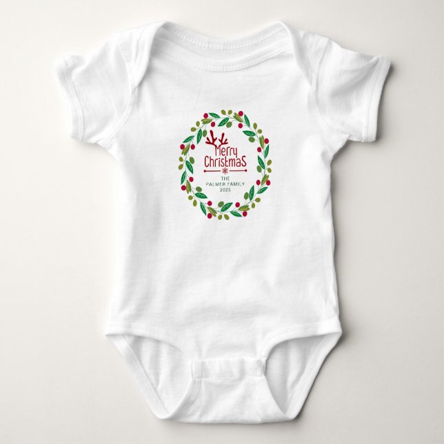 Einfache Elegante Blumenschreie Name Baby Strampler (Vorderseite)