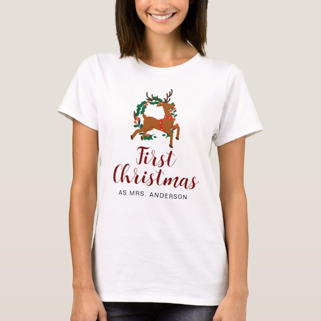 Einfache Elegante Blumenschreie Name T-Shirt (Vorderseite)