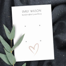 Einfache Elegante Blush Herz 2 Stud Earring Displa