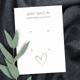 Einfache Elegante Blush Herz 2 Stud Earring Displa Visitenkarte