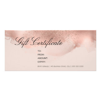 Einfache Elegante Blush & Rose Gold-Geschenkgutsch Werbekarte