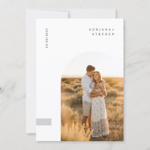 Einfache elegante Bogen-Foto-Hochzeitseinladung Einladung