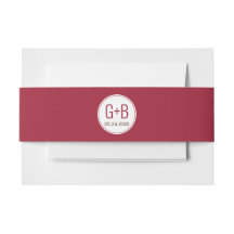 Einfache, elegante Bordeaux-Initialen