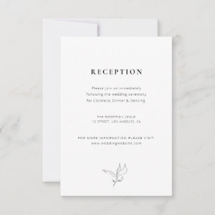 einfache, elegante botanische Hochzeitskarte RSVP Karte