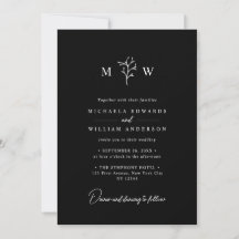 Einfache, elegante Botanische Typografie-Hochzeit