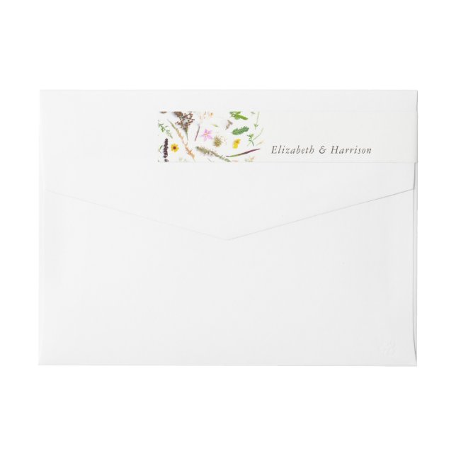 Einfache, elegante Botanische Wilde Blume Hochzeit (Rückseite)