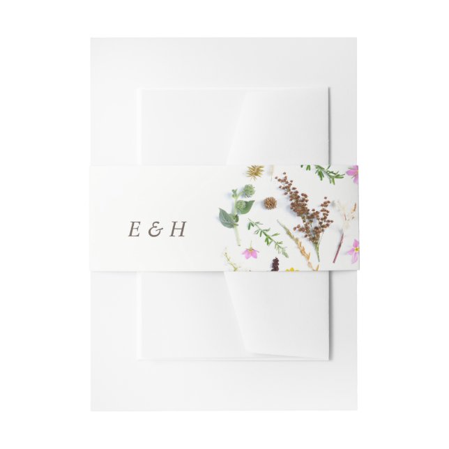 Einfache, elegante Botanische Wilde Blume Hochzeit Einladungsbanderole (Vorderseite Beispiel)