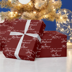 Einfache elegante Braut und Bräutigam Namen Hochze Geschenkpapier