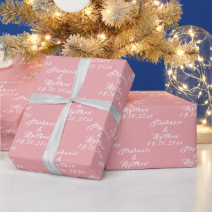 Einfache elegante Braut und Bräutigam Namen Hochze Geschenkpapier