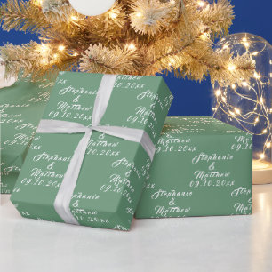 Einfache Elegante Braut und Namen für Hochzeiten Geschenkpapier