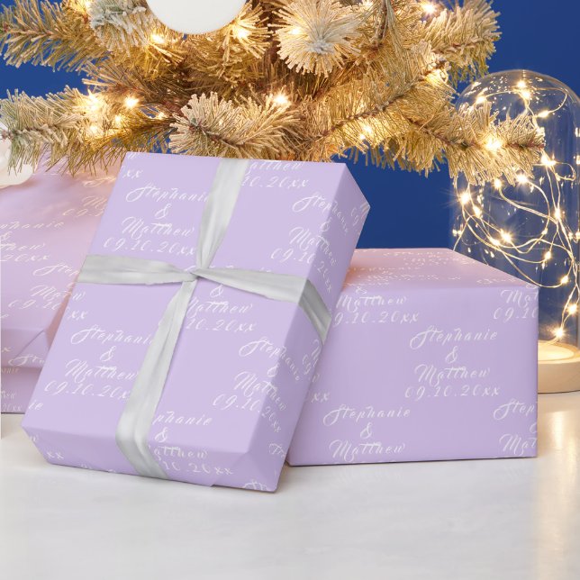 Einfache Elegante Braut und Namen für Hochzeiten Geschenkpapier (Feiertage)
